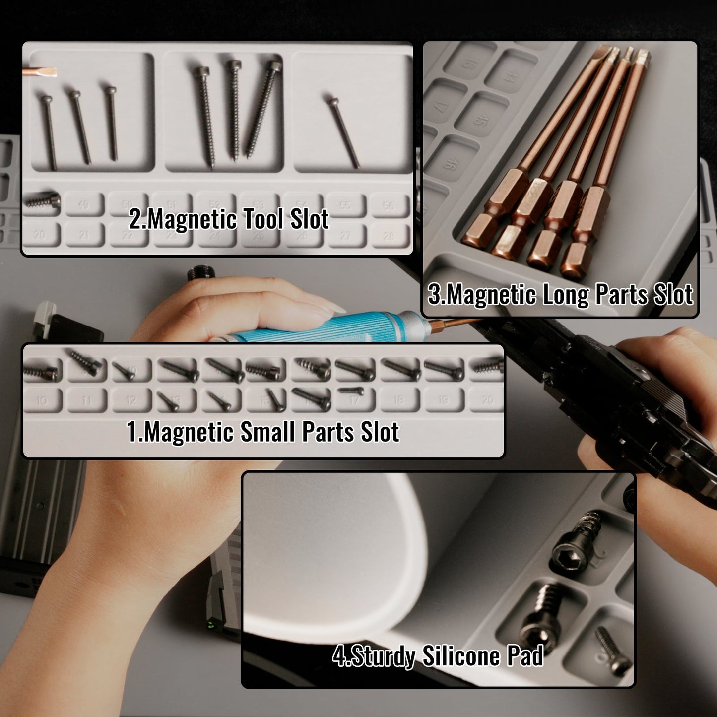 T238 Pistol Gun Cleaning Silicone Mat – Heavy - Duty Anti - Slip Rubber Tech Mat for Efficient Firearm MaintenanceT238