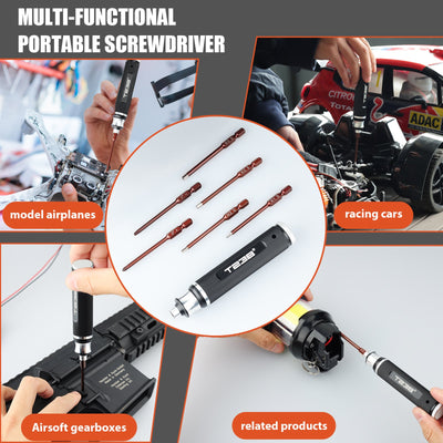 T238 6 - in - 1 Portable Screwdriver, Red SteelT238