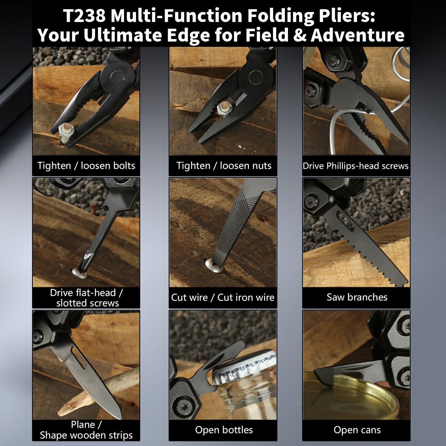 T238 Multi - Function Folding PliersT238