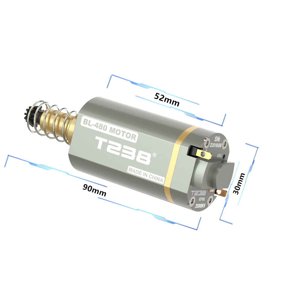 T238 AEG Brushless Motor High Thermal Efficiency High Torque & Speed Long  Axis AEG Brushless Motor